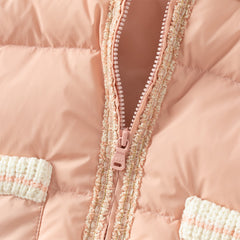 Dave&Bella Toddler Girls Winter Grey Pink Outwear Mid-length Cozy Down Puffer Jackets