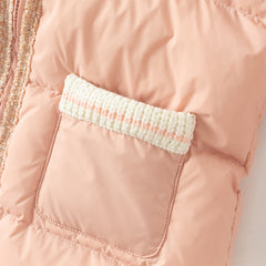 Dave&Bella Toddler Girls Winter Grey Pink Outwear Mid-length Cozy Down Puffer Jackets