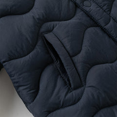 Dave&Bella Toddler Girls/Boys Winter Pink/Navy Blue Patchwork Outwear Hooded Jacket