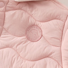 Dave&Bella Toddler Girls/Boys Winter Pink/Navy Blue Patchwork Outwear Hooded Jacket