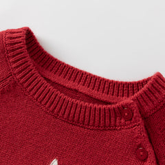 Dave&Bella Toddler Girls/Boys Red Christmas-tree Decorations Soft Sweaters Tops