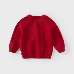 Dave&Bella Toddler Girls/Boys Red Christmas-tree Decorations Soft Sweaters Tops