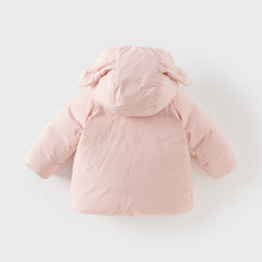Dave&Bella Toddler Gils Winter Cute Rabbit-shaped Outdoor Windproof Hooded Down Coats