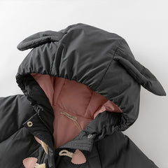 Dave&Bella Toddler Gils Winter Cute Rabbit-shaped Outdoor Windproof Hooded Down Coats