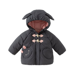 Dave&Bella Toddler Gils Winter Cute Rabbit-shaped Outdoor Windproof Hooded Down Coats