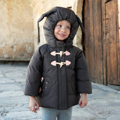 Dave&Bella Toddler Gils Winter Cute Rabbit-shaped Outdoor Windproof Hooded Down Coats