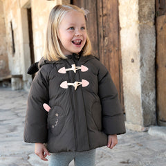 Dave&Bella Toddler Gils Winter Cute Rabbit-shaped Outdoor Windproof Hooded Down Coats