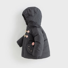 Dave&Bella Toddler Gils Winter Cute Rabbit-shaped Outdoor Windproof Hooded Down Coats