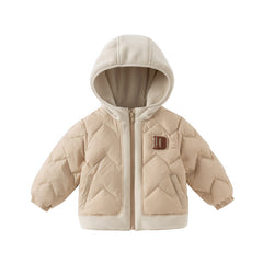 Dave&Bella Toddler Boys Winter Apricot Outwear Hooded Cozy Down Coats