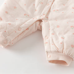 Dave&Bella Baby Girls Winter Sweet Pink Floral Print Soft Padded Rompers