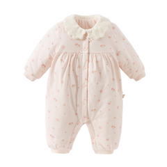 Dave&Bella Baby Girls Winter Sweet Pink Floral Print Soft Padded Rompers