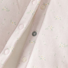 Dave&Bella Baby Girls Pretty Floral Print Doll Collar Padded Plush-lined Warm Rompers
