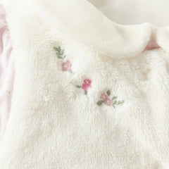 Dave&Bella Baby Girls Pretty Floral Print Doll Collar Padded Plush-lined Warm Rompers