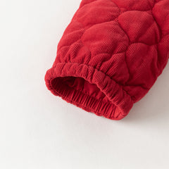 Dave&Bella Toddler Girls Cute Red Doll collar A-lined Padded Princess Dress(wallet bag)