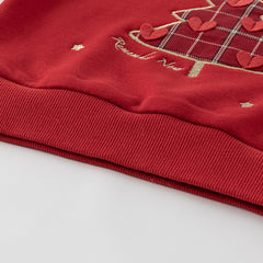 Dave&Bella Toddler Girls Christmas Red Turtle Cute Cozy Sweatshirt Tops