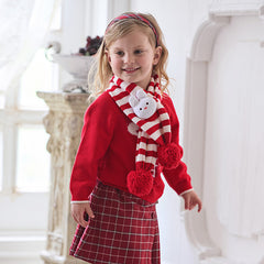 Dave&Bella Toddler Girls Red Rabbit-print Sweaters Tops
