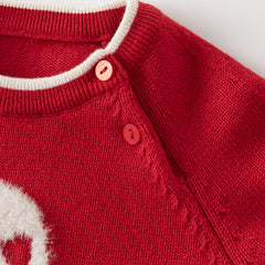 Dave&Bella Toddler Girls Red Rabbit-print Sweaters Tops