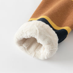 Dave&Bella Toddler Boys Winter Gentle Striped Outwear Plush-lined Hooded Coats