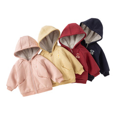 Dave&Bella Toddler/Kids Girls/Boys Multicolor Versatile Soft Long Sleeve Hooded Coats