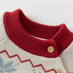 Dave&Bella Toddler Girls/Boys Red Turtle Cozy Fleece-lined Christmas Sweaters Tops
