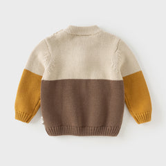 Dave&Bella Toddler Boys Casual Khaki Cute Dog Turtle Long-sleeved Sweaters Tops