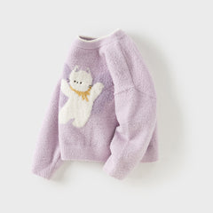 Dave&Bella Toddler Girls/Boys Autumn Soft Cute Animal Jacquard Chenille Sweater Tops