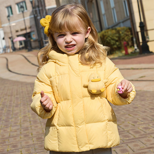 Dave&Bella Toddler Girls Winter Charming Outdoor Windproof Hooded Cozy Down Coats