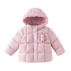Dave&Bella Toddler Girls Winter Charming Outdoor Windproof Hooded Cozy Down Coats