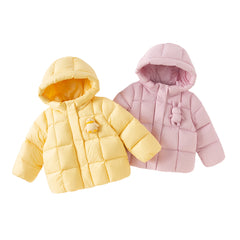 Dave&Bella Toddler Girls Winter Charming Outdoor Windproof Hooded Cozy Down Coats