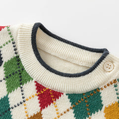 Dave&Bella Toddler Boys Casual Beige Long-sleeved Soft Pullover Sweaters Tops