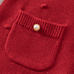 Dave&Bella Toddler Girls Elegant Red Long Sleeve A-line Soft Princess Dress