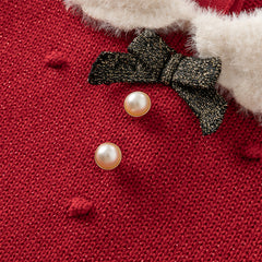 Dave&Bella Toddler Girls Elegant Red Long Sleeve A-line Soft Princess Dress