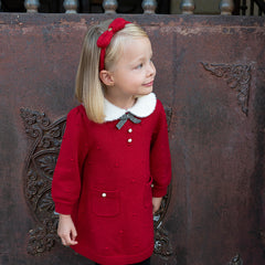 Dave&Bella Toddler Girls Elegant Red Long Sleeve A-line Soft Princess Dress