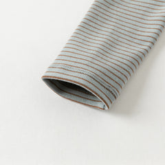 Dave&Bella Toddler Boys Autumn Blue/Green Striped Versatile T-shirts Tops