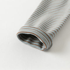 Dave&Bella Toddler Boys Autumn Blue/Green Striped Versatile T-shirts Tops