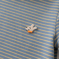 Dave&Bella Toddler Boys Autumn Blue/Green Striped Versatile T-shirts Tops