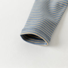 Dave&Bella Toddler Boys Autumn Blue/Green Striped Versatile T-shirts Tops