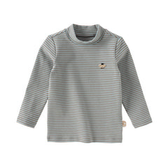 Dave&Bella Toddler Boys Autumn Blue/Green Striped Versatile T-shirts Tops