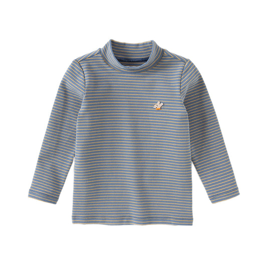 Dave&Bella Toddler Boys Autumn Blue/Green Striped Versatile T-shirts Tops
