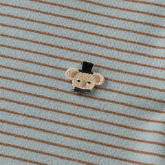 Dave&Bella Toddler Boys Autumn Blue/Green Striped Versatile T-shirts Tops