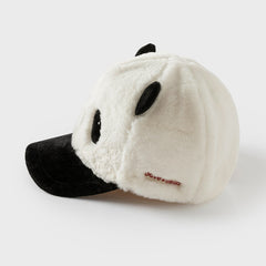 Dave&Bella Boys Winter Panda/Bear Style Plush Adjustable Dome Baseball Caps Hats