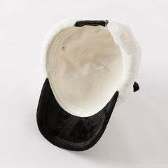 Dave&Bella Boys Winter Panda/Bear Style Plush Adjustable Dome Baseball Caps Hats