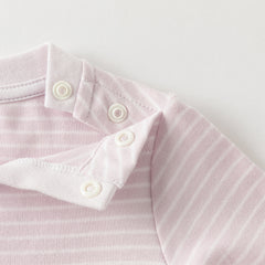 Dave&Bella Toddler Girls Autumn Cotton Striped Round Pajamas Pants Set