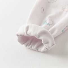 Dave&Bella Toddler Girls Autumn Cotton Striped Round Pajamas Pants Set