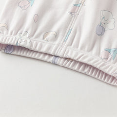 Dave&Bella Toddler Girls Autumn Cotton Striped Round Pajamas Pants Set