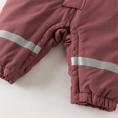 Dave&Bella Baby Girls/Boys Outdoor Windproof Plush-lined Padded Hooded Cozy Rompers
