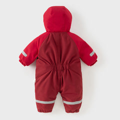 Dave&Bella Baby Girls/Boys Outdoor Windproof Plush-lined Padded Hooded Cozy Rompers