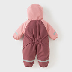 Dave&Bella Baby Girls/Boys Outdoor Windproof Plush-lined Padded Hooded Cozy Rompers