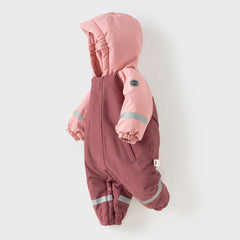 Dave&Bella Baby Girls/Boys Outdoor Windproof Plush-lined Padded Hooded Cozy Rompers