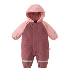 Dave&Bella Baby Girls/Boys Outdoor Windproof Plush-lined Padded Hooded Cozy Rompers